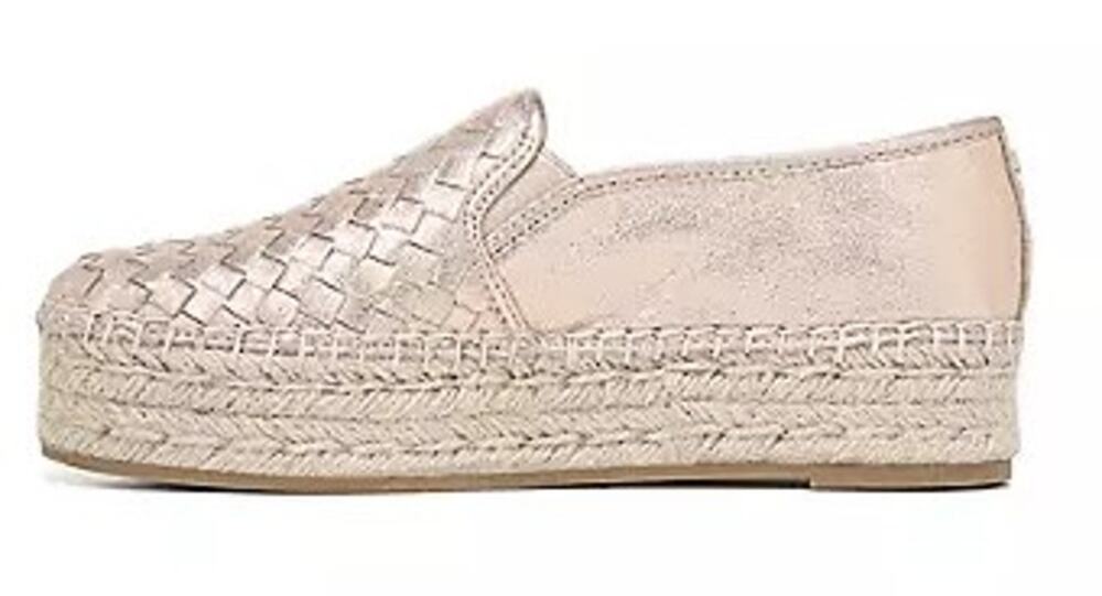 Sam Edelman Rose Gold Catherine Woven Platform Espadrilles 5.5